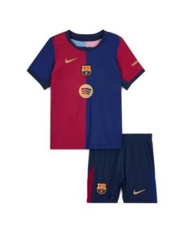Barcelona Heimtrikot 2024/25 Kinder (Trikot + Shorts) Spotify-Logo ohne Text