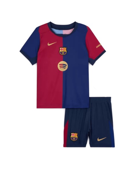 Barcelona Heimtrikot 2024/25 Kinder (Trikot + Shorts) Spotify-Logo ohne Text