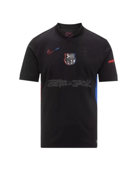 Barcelona X Travis Scott Auswärts-Fußballtrikot 2024/25 Schwarz