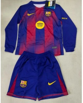FC Barcelona Heimtrikot der Saison 25/26 (Langarmshirt + Shorts) - Kind