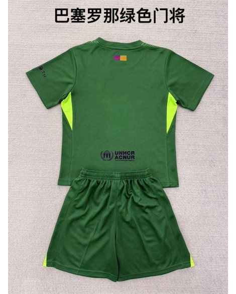 Barcelona Grünes Torwarttrikot-Set 2526 (Oberteil + Shorts)
