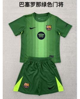 Barcelona Grünes Torwarttrikot-Set 2526 (Oberteil + Shorts)