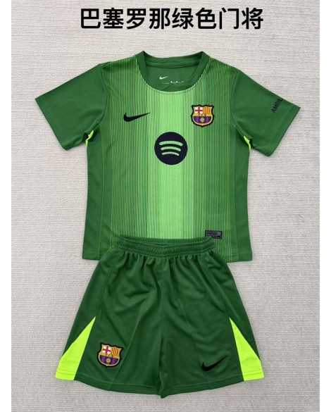 Barcelona Grünes Torwarttrikot-Set 2526 (Oberteil + Shorts)