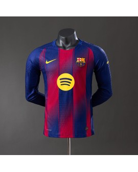 Barcelona Heimtrikot der Saison 25/26 mit langen Ärmeln - Player