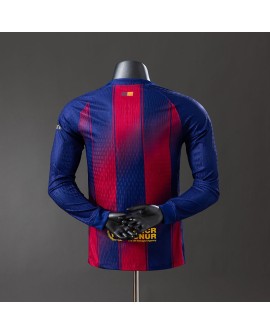 Barcelona Heimtrikot der Saison 25/26 mit langen Ärmeln - Player