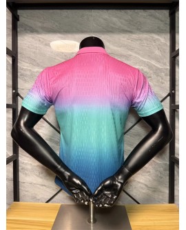 Barcelona Poloshirt 26-27 – Lila-Grün-Blau-Farbverlauf-Trikot  - Player