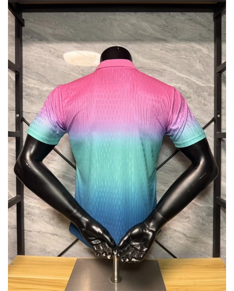 Barcelona Poloshirt 26-27 – Lila-Grün-Blau-Farbverlauf-Trikot  - Player