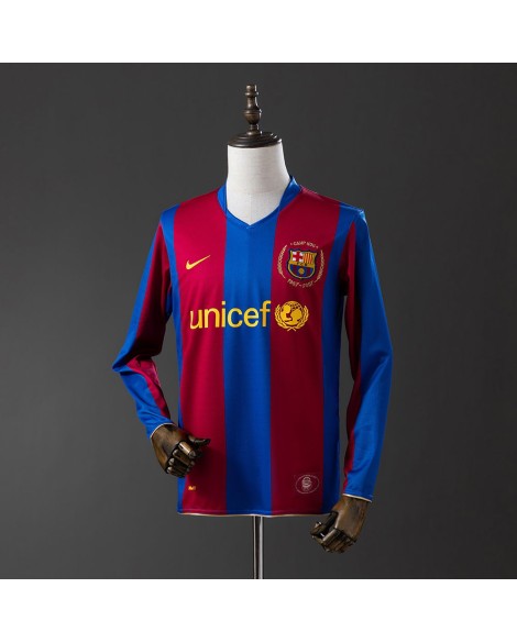 Retro 07/08 Barcelona Langarm-Heimtrikot