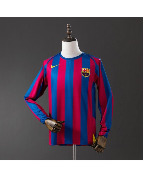 Retro Barcelona 05/06 Langarm-Heimtrikot