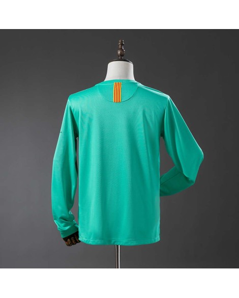 10/11 Retro Grünes Barcelona Auswärts-Langarmtrikot