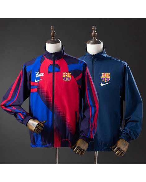 Barcelona Wendejacke Windbreaker - Rot & Marineblau