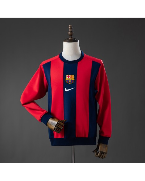 Barcelona Langarm-Sweatshirt – Rot und Blau
