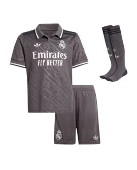 Real Madrid Auswärts-Fußballtrikot 2024/25 für Kinder (Trikot + Shorts + Socken)