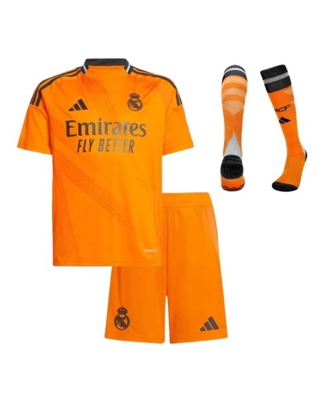 Real Madrid Auswärtstrikot-Set 2024/25 für Kinder (Trikot + Shorts + Socken)