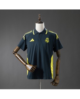 Real Madrid Polohemd 25/26 – Dunkelgrau & Gelb
