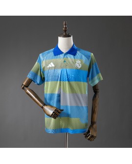 Real Madrid 25/26 POLO - Grün gestreiftes Tablett
