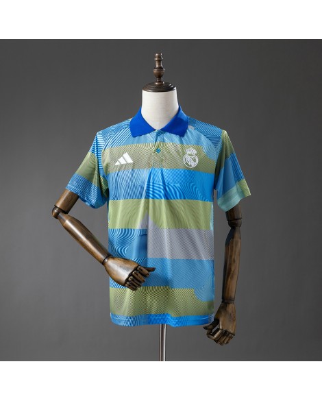 Real Madrid 25/26 POLO - Grün gestreiftes Tablett