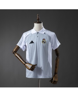 Real Madrid Poloshirt der Saison 25/26 – grau und weiß