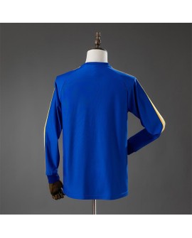 Real Madrid Langärmeliges blaues T-Shirt mit Tribünenlogo
