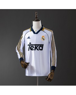 Real Madrid Heimtrikot der Saison 98/00, langärmelig, Retro