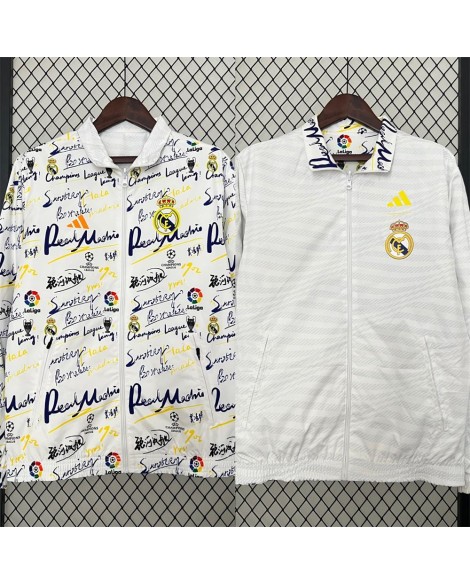 Windjacke bei Real Madrid 2024/25 – Beidseitig verwendbar Windjacke bei Real Madrid 2024/25 – Beidseitig verwendbar