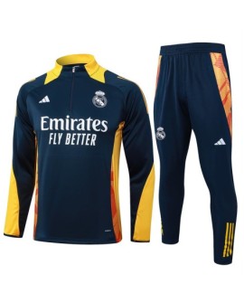 Real Madrid Trainingsuniform – 2425 Königsblau (gelber Kragen)