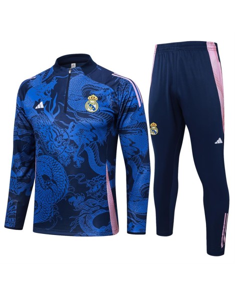 Real Madrid Trainingstrikot – 2425 Königsblau Inkjet (Chinesischer Drache)