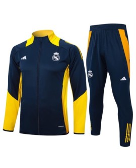 Real Madrid Trainingsjacke-2425 Königsblau (gelbe Ärmel)
