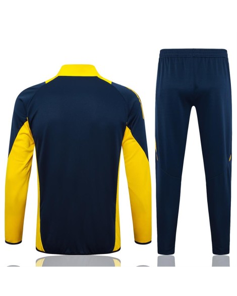 Real Madrid Trainingsjacke-2425 Königsblau (gelbe Ärmel)