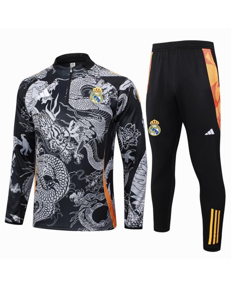Real Madrid Trainingstrikot-2425 Schwarz (Inkjet Dragon)