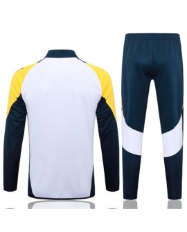 Real Madrid Trainingsjacke-2425 Weiß (gelbe Schultern)