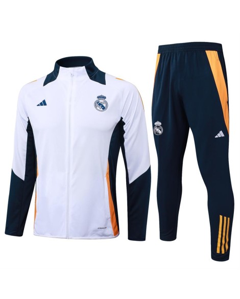 Real Madrid Trainingsjacke-2425 Weiß (weiße Schultern)