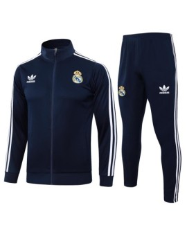 Real Madrid Trainingsjacke-2425 Königsblau (Weiß auf drei Seiten)