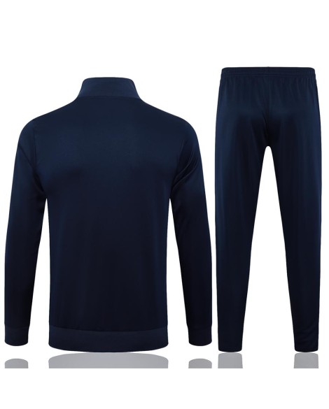 Real Madrid Trainingsjacke-2425 Königsblau (Weiß auf drei Seiten)