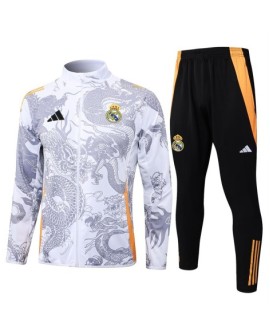 Real Madrid Trainingsanzug-Jacke-2425 Weiß (Inkjet Dragon)
