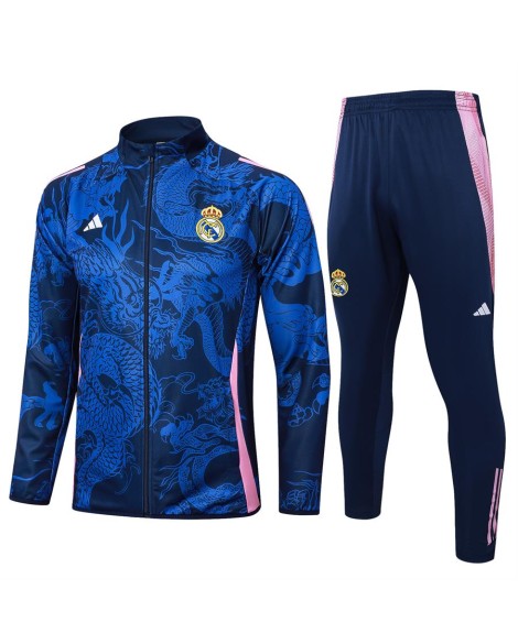 Real Madrid Trainingsanzug-Jacke – 2425 Königsblau (Inkjet Dragon)