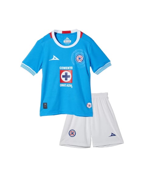 Cruz Azul Heim-Fußballtrikot-Set 2024/25 für Kinder (Trikot + Shorts)