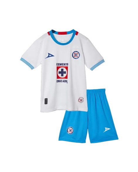 Cruz Azul Auswärts-Fußballtrikot-Set 2024/25 für Kinder (Trikot + Shorts)