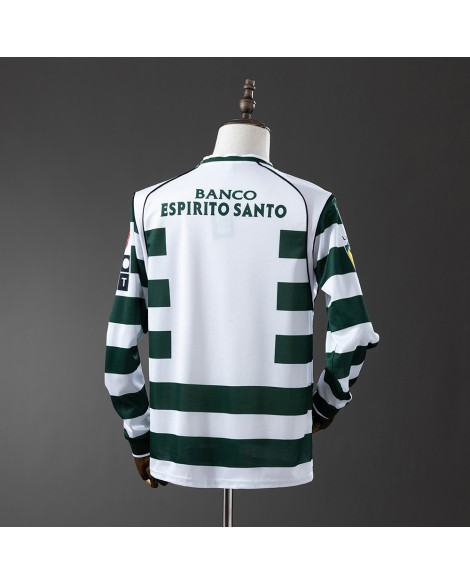 Retro-Langarm-Sporttrikot für das Heimtrikot der Saison Lissabon 01/03