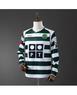 Retro-Langarm-Sporttrikot für das Heimtrikot der Saison Lissabon 01/03