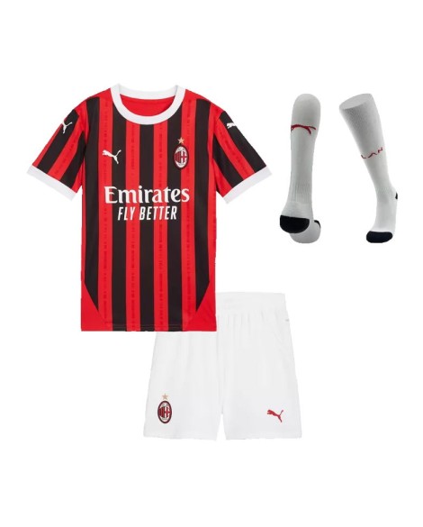 Heimtrikot-Set für Kinder des AC Mailand 2024/25 (Trikot + Shorts + Stutzen)