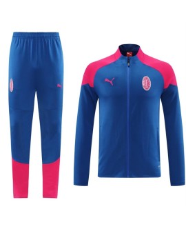 Ensemble veste d'entraînement AC Milan (haut, pantalon) rose et bleu 2024/25