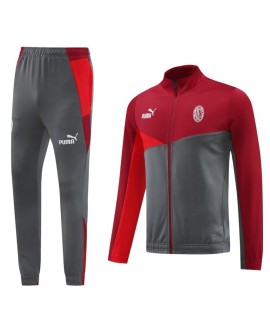 Ensemble veste d'entraînement AC Milan (haut, pantalon) rouge et gris 2024/25