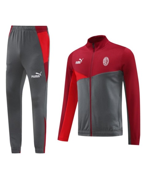 Ensemble veste d'entraînement AC Milan (haut, pantalon) rouge et gris 2024/25