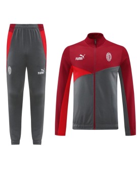 Ensemble veste d'entraînement AC Milan (haut, pantalon) rouge et gris 2024/25