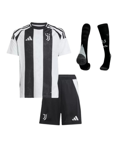 Juventus-Heimtrikot-Set 2024/25 für Kinder (Trikot + Shorts + Socken)