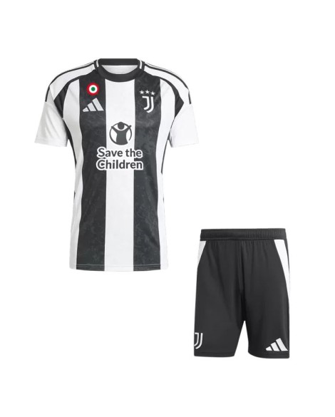 Juventus-Heim-Fußballtrikot 2024/25 (Trikot + Shorts) – Sponsor „Save The Children“