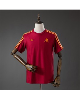 AS Roma Rotes T-Shirt mit Tribünenlogo