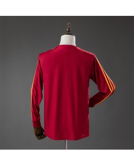 AS Roma Rotes Langarm-T-Shirt mit Tribünenlogo