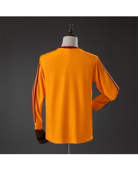 AS Roma Gelbes Langarm-T-Shirt mit Tribünenlogo